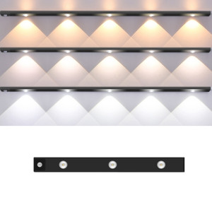 Barre de lumière du corps humain à LED intelligent ultra-mince, longueur: 40 cm (Black de piano) SH303A480-20