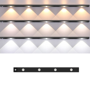 Barre lumineuse à capteur de corps humain à LED intelligente ultra-mince, longueur : 60 cm (noir piano) SH304A1100-20