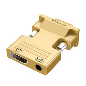 HDMI Femme à VGA Male avec adaptateur audio Convertisseur de projecteur TV (Gold) adaptateur audio (GOLD) SH201B1908-20