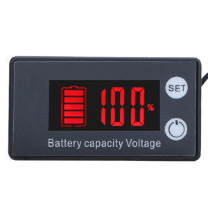 Affichage numérique à deux lignes DC Voltmètre à acte de batterie de batterie au lithium, couleur: rouge SH8701864-20