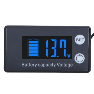 Affichage numérique Voltmètre DC Voltmètre ACID-ACID Lithium Battery Meter, Couleur: Bleu + Température SH870785-20