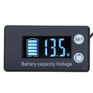 Affichage numérique Voltmètre DC Voltmètre ACID-ACID Lithium Battery Meter, Couleur: Blanc + Température SH87081556-20