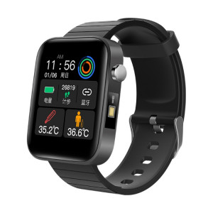 T68 1,54 pouce surveillance de la température corporelle Smart Watch avec fonction de lampe de poche (noir) SH401A609-20