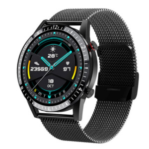 I9 1.3 Inch Heart Rate/Blood Pressure/Blood Oxygen Monitoring Watch, Color: Black Steel SH23071095-20