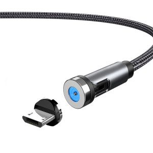 Fil magnétique rotatif pour prise anti-poussière CC56, longueur du câble : 1 m, style : tête Android (noir). SH101A1853-20