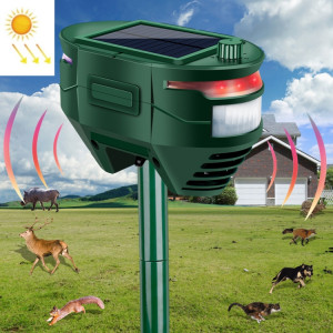 RC-544 Répulsif solaire extérieur à capteur infrarouge à ultrasons pour animaux (vert foncé) SH501A463-20