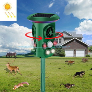 RC-543 Répulsif à ultrasons omnidirectionnel à énergie solaire à 360 degrés Répulsif pour animaux (vert foncé) SH601A1122-20