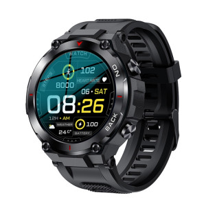 K37 Montre intelligente de surveillance de la fréquence cardiaque de 1,32 pouce avec fonction de positionnement GPS (noir) SH901A1566-20