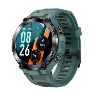 K37 Montre intelligente de surveillance de la fréquence cardiaque de 1,32 pouce avec fonction de positionnement GPS (vert) SH901B780-20