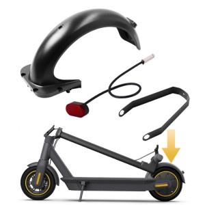 X0255 Planche de poussée arrière pour scooter électrique avec feu arrière pour Ninebot Max G30 (noir) SH001A1329-20
