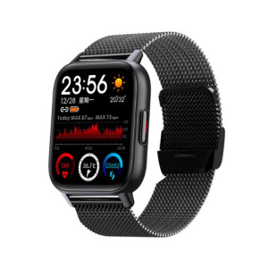 QS16Pro Montre intelligente étanche de surveillance de la santé de 1,69 pouces, prend en charge la détection de la température corporelle, couleur: acier noir SH2807350-20