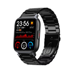 QS16Pro Montre intelligente étanche de surveillance de la santé de 1,69 pouces, prend en charge la détection de la température corporelle, couleur: acier noir épais SH2808920-20