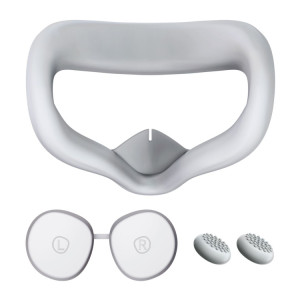 Masque pour les yeux en silicone VR + housse de protection pour objectif + chapeau de joystick, pour Oculus Quest 2 (gris) SH801C1780-20
