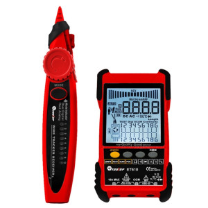 ET618 testeur de câble réseau réglable rechargeable testeur de câble POE (rouge) SH302R53-20