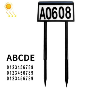 Lampe de porte à prise étanche à contrôle de lumière LED solaire, style : 5 lettres + 3 jeux de chiffres SH05011201-20