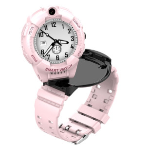 F01 Montre d'appel intelligente pour enfants à double caméra rotative 1,28 pouces 4G avec fonction SOS (rose) SH901B1772-20