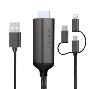 LD36 8 broches + Micro USB + type-c/USB-C vers HDMI 1080P HDTV Dongle câble, Plug And Play HDMI avec écran Plug And Play SH0604250-20