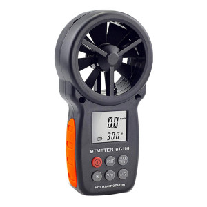 Anémomètre portatif BT-100 Instrument de mesure de la température du refroidissement éolien de la vitesse du vent (noir) SH901A911-20