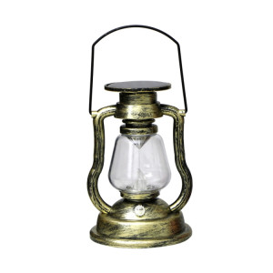 200802 lampe à kérosène solaire rétro en forme de lampe à main lampe à flamme pour décoration d'intérieur (or) SH701B1525-20