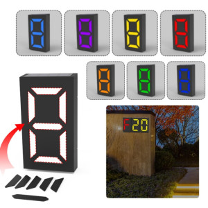 N766B DIY Solar Number Doorplate Lamp Outdoor Appliques murales étanches (Modèle de lumière colorée) SH601A583-20