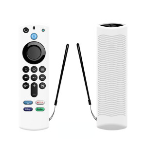 2 PCS Y27 pour Alexa Voice Remote 3rd Gen Housse de protection antidérapante en silicone (Blanc lumineux) SH601F1164-20