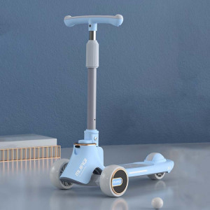 MIJIAQI 01 Trottinette Pliable Multifonctionnelle pour Enfants 3 en 1 avec Musique et Lumières, Spec: Bleu SM55081939-20