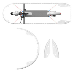 Pour Xiaomi Mijia M365 Housse de protection latérale + pare-chocs arrière avant (blanc) SH601B1515-20