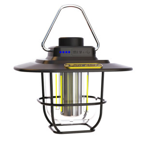 LY02 Lampe de tente à main lanterne rétro à LED USB chargeant la lumière de camping (noir) SH601B1362-20