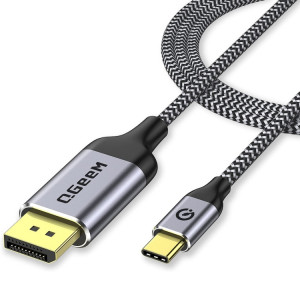 Câble adaptateur tressé en nylon QGeeM QG-UA13 Type-C vers DP 4K 60 Hz, longueur : 3 m SQ2503359-20