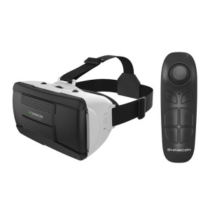 VR SHINECON G06B + B03 poignée VR lunettes téléphone 3D jeu de réalité virtuelle casque tête portant des lunettes numériques SV0903184-20