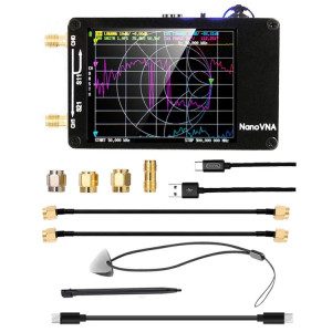 NANOVNA-H Version Améliorée 2,8 Pouces TFT 50Khz-1.5Ghz Analyseur d'Antenne Réseau Vectoriel MF HF VHF UHF avec Fente pour Carte SD sans Carte(Noir) SH801A207-20