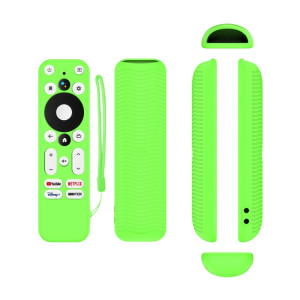 Pour ONN Android TV 4K UHD Streaming Device Y55 Couvercle de télécommande en silicone anti-chute (vert lumineux) SH601E258-20
