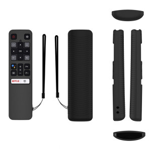 Pour TCL RC802V FMR1 FNR1 Y40 TV télécommande anti-chute étui de protection en silicone (noir) SH301A1594-20