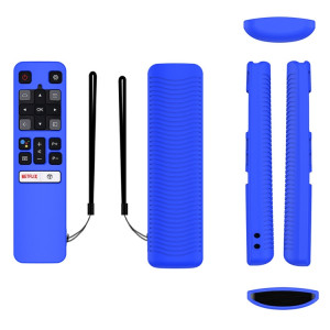 Pour TCL RC802V FMR1 FNR1 Y40 TV télécommande anti-chute étui de protection en silicone (bleu) SH301B1486-20