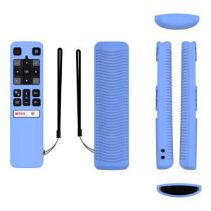Pour TCL RC802V FMR1 FNR1 Y40 TV télécommande anti-chute étui de protection en silicone (bleu lumineux) SH301D57-20