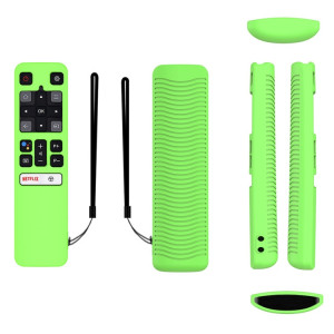 Pour TCL RC802V FMR1 FNR1 Y40 TV télécommande anti-chute étui de protection en silicone (vert lumineux) SH301E361-20
