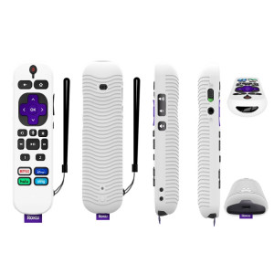 Pour TCL Roku Voice Remote Pro Y30 Télécommande Étui de protection en silicone antichoc (Blanc lumineux) SH701G46-20
