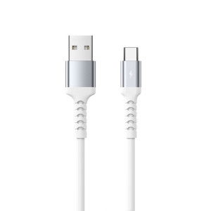 REMAX RC-C008 Câble de données anti-casse souple USB vers USB-C/Type-C 2,4 A TPE, longueur 1 m (blanc) SR803B507-20