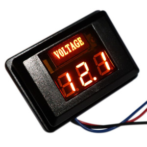 DES-2 Compteur de tension de batterie de voiture DC LED Affichage numérique 12V Moto RV Yacht Détecteur de tension (Orange) SH101C942-20