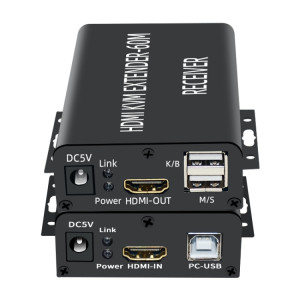 BW-HKE60A HDMI 60m KVM avec support d'extension USB Alimentation POE à une extrémité avec prise US (Noir) SH801A1801-20