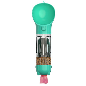 3 en 1 fontaine d'eau extérieure étanche pour chien bouteille à boire portable pour animaux de compagnie, taille: 300 ml + boîte à nourriture (bleu lac) SH902A1953-20