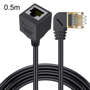 Courbure droite 0,5 m Cat 8 10G Transmission RJ45 mâle vers femelle câble réseau d'ordinateur câble d'extension (noir) SH908A55-20