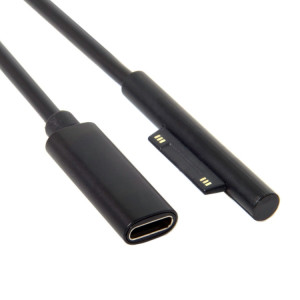 Câble de charge d'alimentation pour tablette de semoir rotatif mère Type-C / USB-C pour Microsoft Surface Pro 5/6, taille: 30 cm (noir) SH001A1588-20