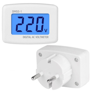 DM55-1 AC 110V 220V LCD voltmètre numérique testeur de tension détecteur mètre prise ue SH39021444-20
