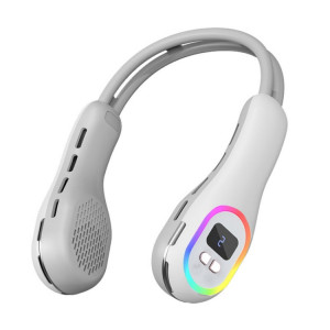 S57 Sports de plein air RGB Ventilateur de cou suspendu Mini ventilateur USB portable sans lame pliable (élément blanc) SH301A648-20