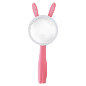 2275 5X/10X Cartoon Animal Handheld Children Science Experiment Loupe (Lapin Rose) SH101A1027-20