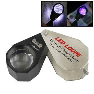 MG7802 30X 6LEDs + 7UV Lampes Appréciation de Bijoux Loupe(Diamant) SH601B93-20