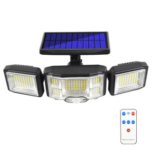 Applique murale solaire télécommandée à triple capteur de rotation à LED, spécification : 192 LED intégré SH9301991-20