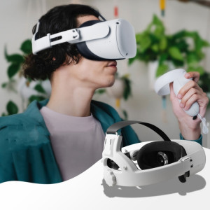Hifylux Q2-TD79 pour Oculus Quest 2 Décompression Confortable Bandeau Ensemble VR Lunettes Accessoires (Blanc) SH401A1980-20