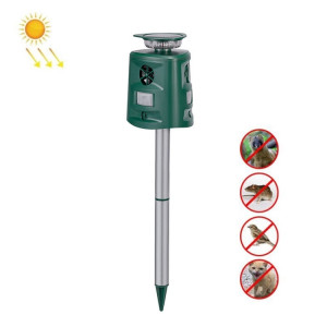 SK698 Répulsif pour animaux à énergie solaire Répulsif pour oiseaux à lumière stroboscopique à 360 degrés Répulsif à ultrasons pour rats (vert) SH101A286-20